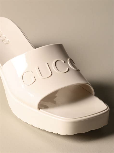 gucci rubber heel slides|gucci slides cost.